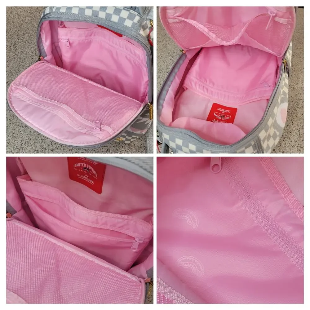 NWT SPRAYGROUND Knit SHARKS IN PARIS Cream DLX Backpack Soldout Limited Edition